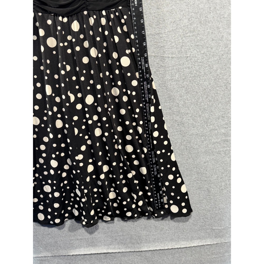 Donutz, INC Fit & Flare Dress Women's Black White Polka Dot Sweetheart Neck - Picture 9 of 9